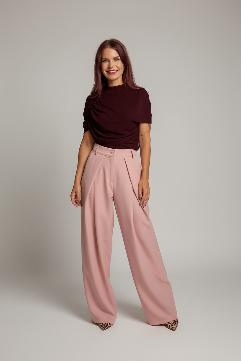 TAIANA DRAPED TOP - PLUM