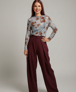 DEAN PLEATED PANTS - BORDEAUX