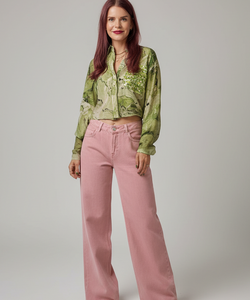 CELINE WIDE LEG JEANS - PINK