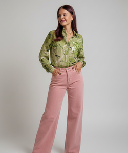 CELINE WIDE LEG JEANS - PINK