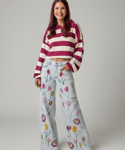ESMEE STRIPED SWEAT - FRAMBOISE