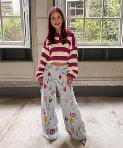 ESMEE STRIPED SWEAT - FRAMBOISE