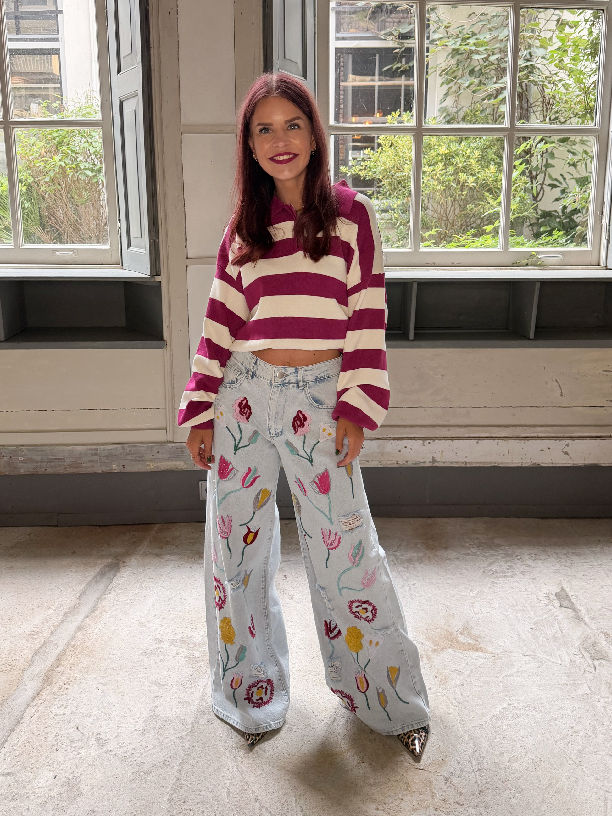ESMEE STRIPED SWEAT - FRAMBOISE