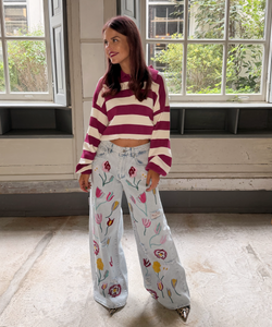 ESMEE STRIPED SWEAT - FRAMBOISE