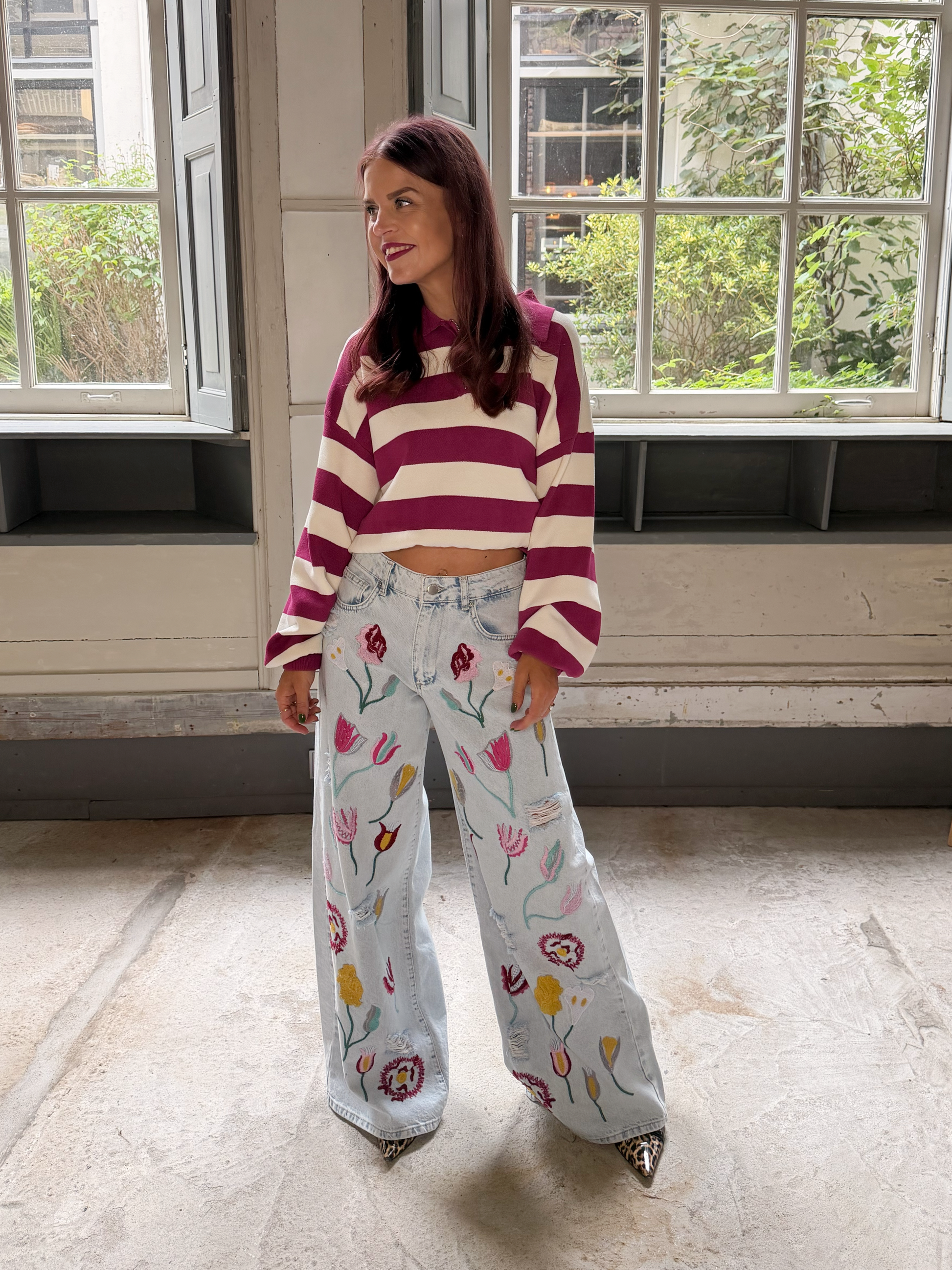 ESMEE STRIPED SWEAT - FRAMBOISE