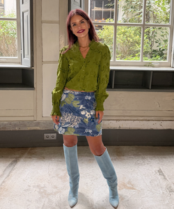 HILDE SEQUIN SKIRT - BLUE