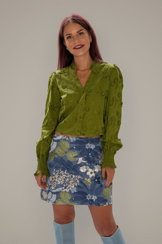 NÜMPH | LENEA SHIRT - CALLA GREEN