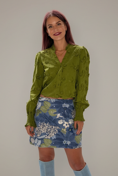 NÜMPH | LENEA SHIRT - CALLA GREEN