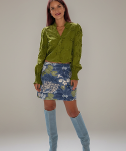 HILDE SEQUIN SKIRT - BLUE