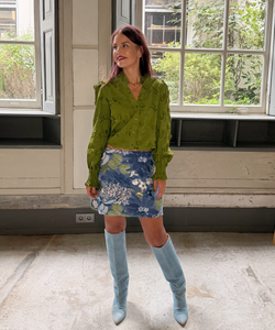 HILDE SEQUIN SKIRT - BLUE