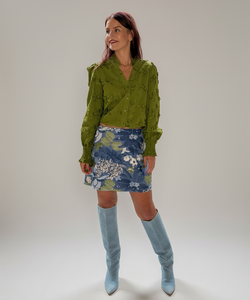 HILDE SEQUIN SKIRT - BLUE