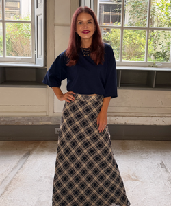 THALIA CHECKED SKIRT - BLUE