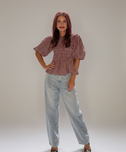YAS | SKY HW BARREL JEANS - LIGHT BLUE DENIM