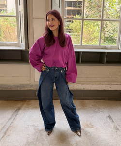 LOVA MULTI-WAY BARREL JEANS - BLUE