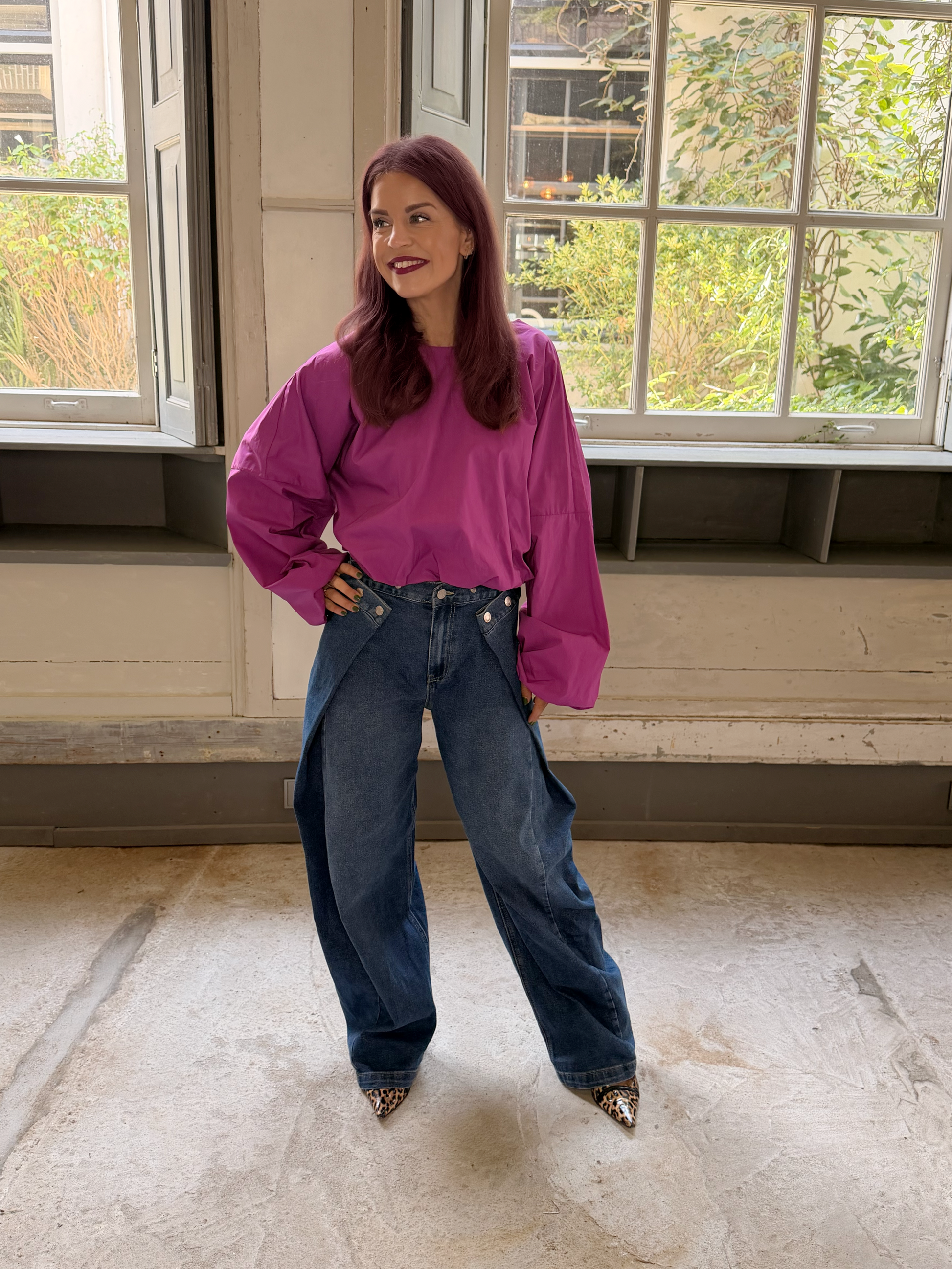 NOMI BLOUSON BLOUSE - ORCHID