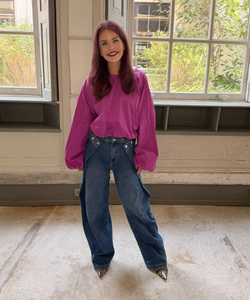LOVA MULTI-WAY BARREL JEANS - BLUE