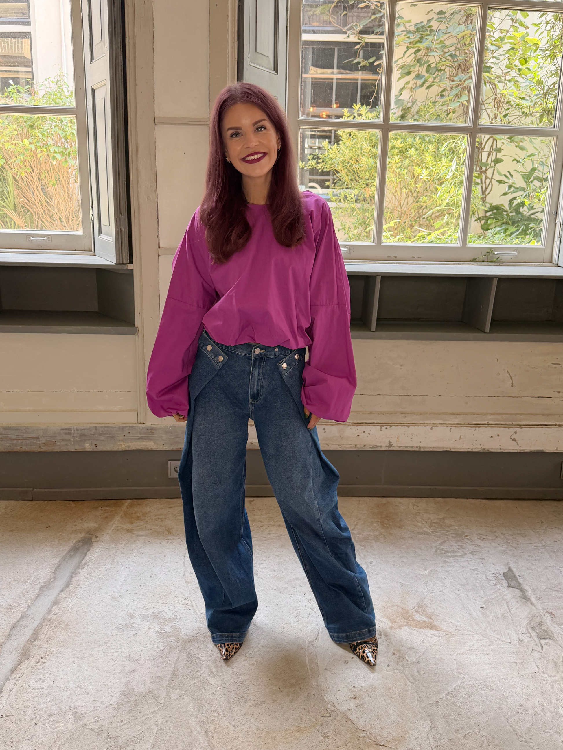 LOVA MULTI-WAY BARREL JEANS - BLUE