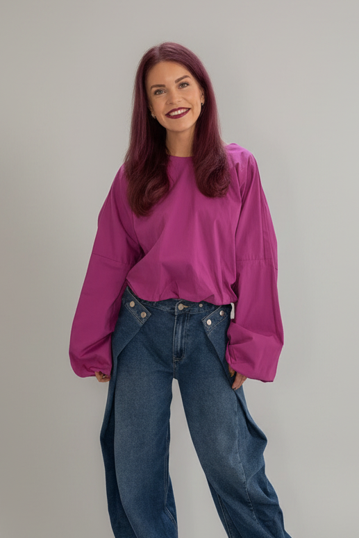 NOMI BLOUSON BLOUSE - ORCHID