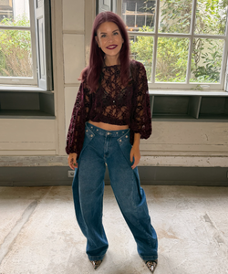 LOVA MULTI-WAY BARREL JEANS - BLUE