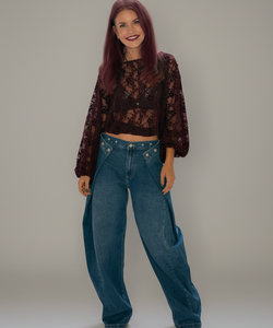 LOVA MULTI-WAY BARREL JEANS - BLUE