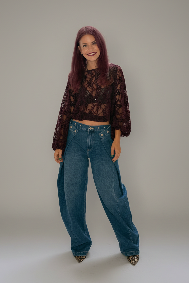 LOVA MULTI-WAY BARREL JEANS - BLUE