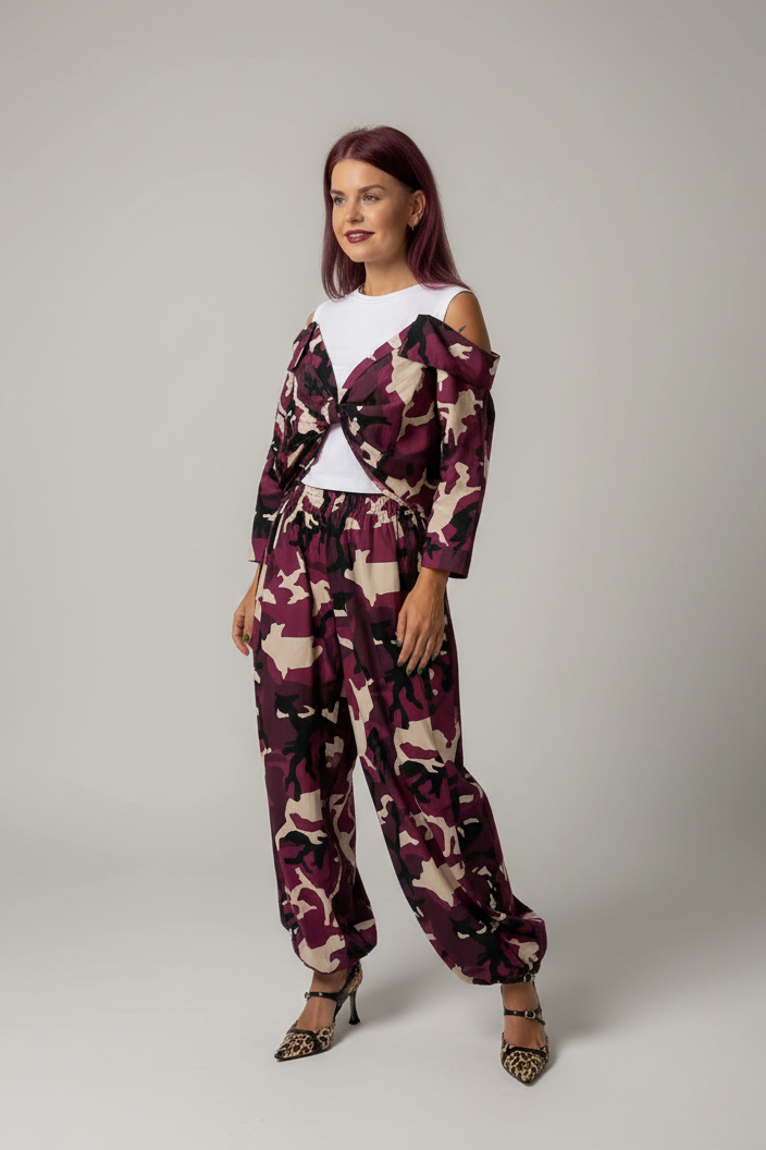 VESPER BALLOON PANTS - ARMY FRAMBOISE