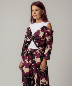 VESPER OFFSHOULDER TOP - ARMY FRAMBOISE