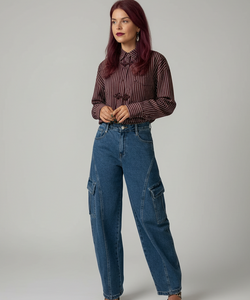 ALIX BARREL JEANS - BLUE