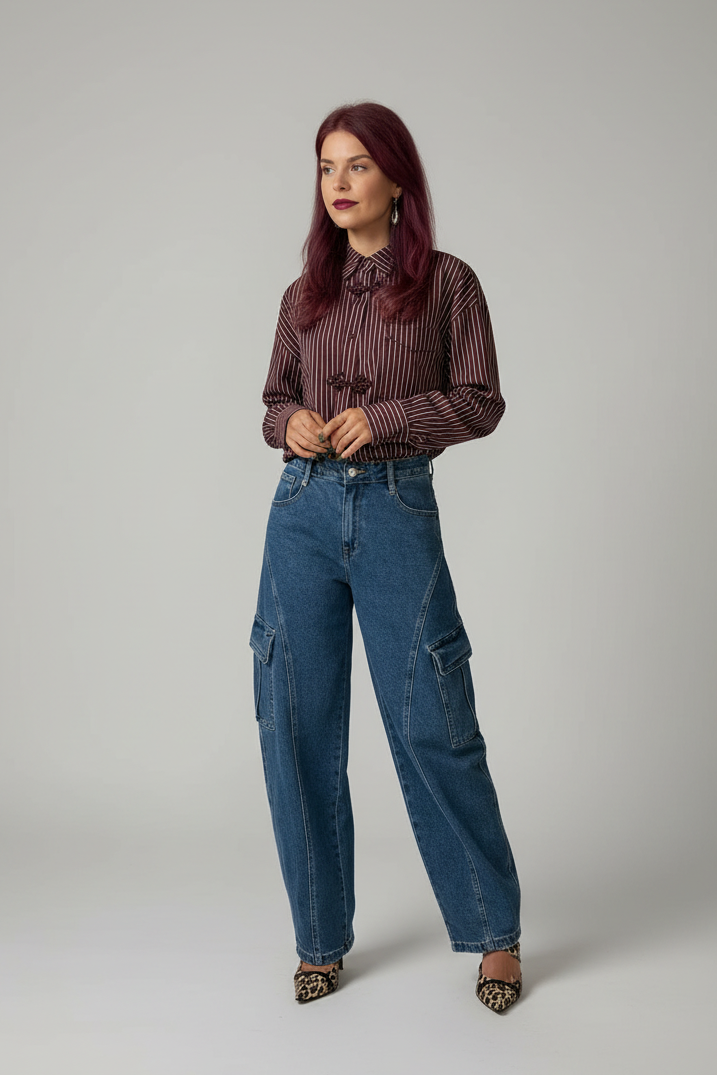 ALIX BARREL JEANS - BLUE