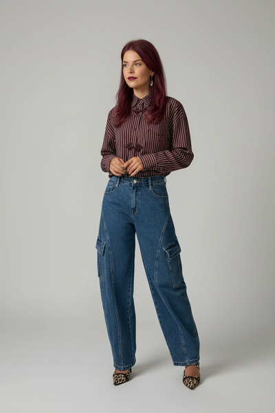 ALIX BARREL JEANS - BLUE