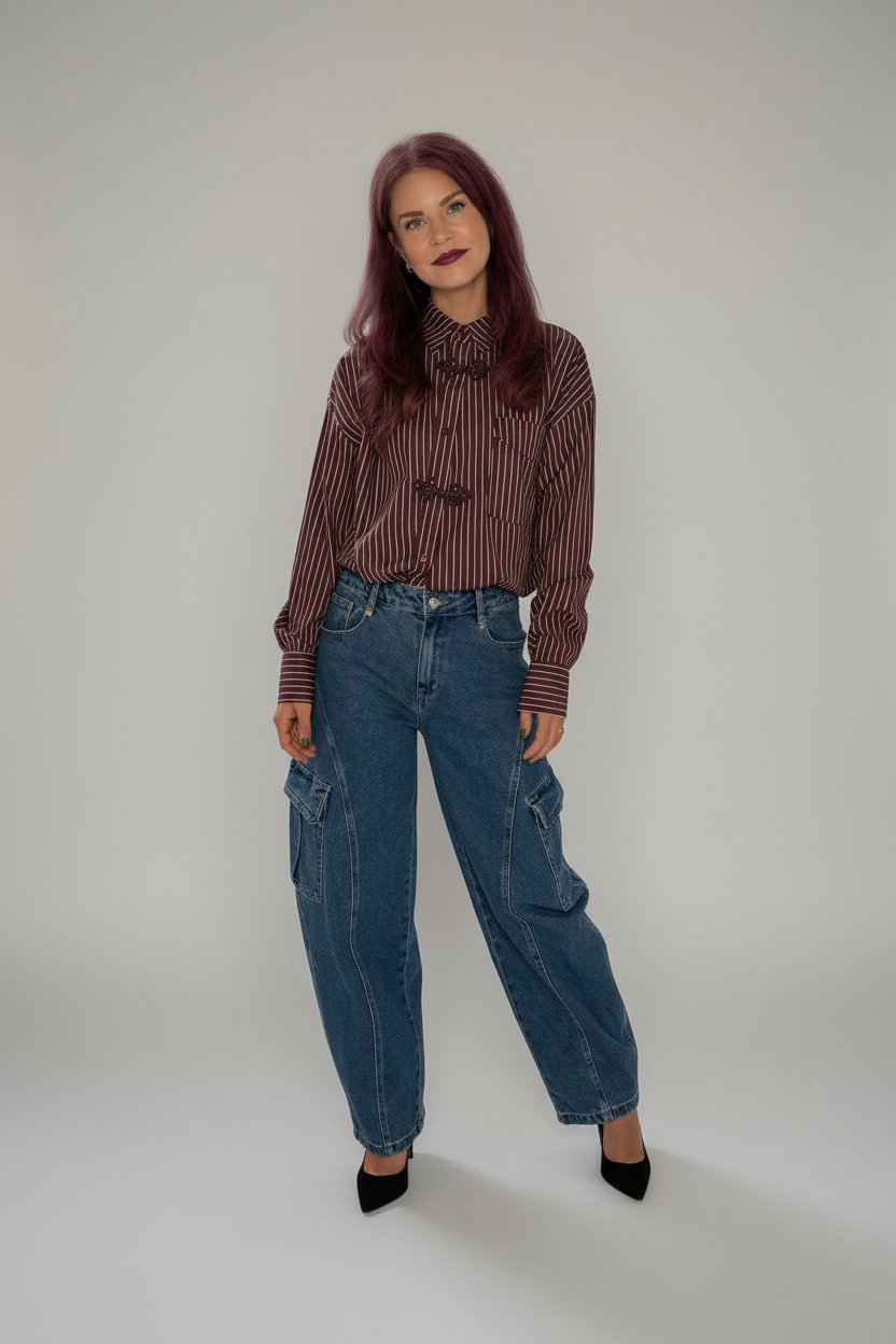 ALIX BARREL JEANS - BLUE
