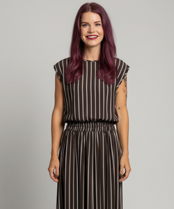 MAUD TOP - BROWN/BLUE