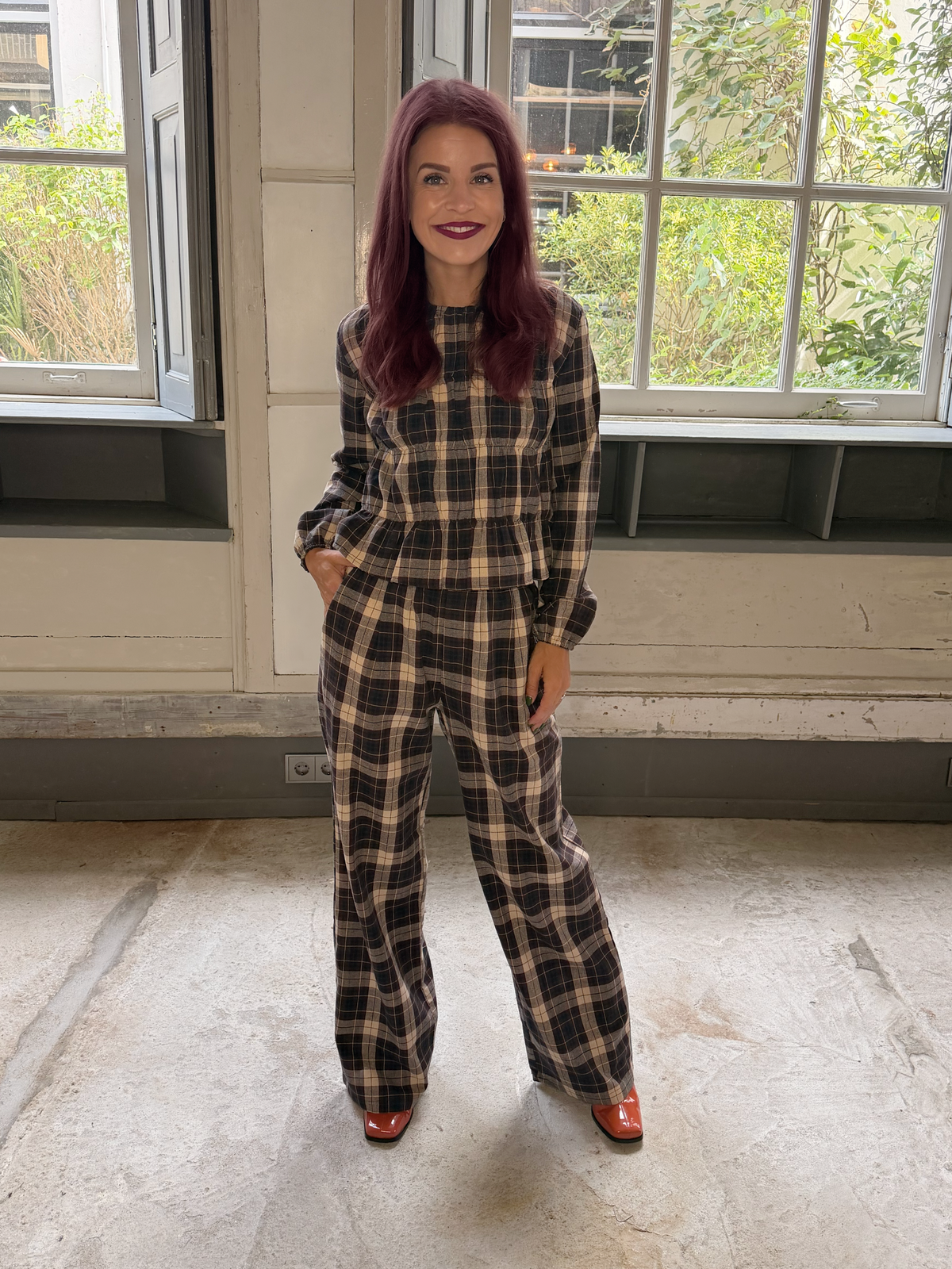 COMPAÑÍA FANTÁSTICA | BO CHECKED TOP - BROWN