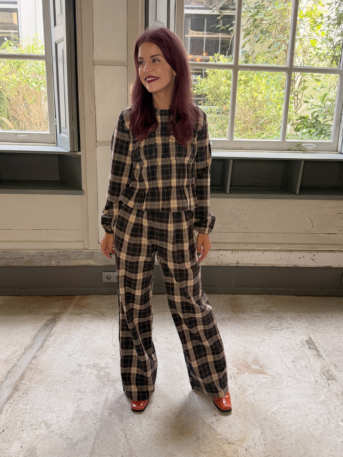 COMPAÑÍA FANTÁSTICA | BO CHECKED TOP - BROWN