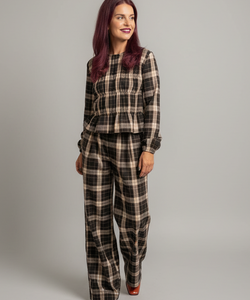 COMPAÑÍA FANTÁSTICA | BO CHECKED TROUSERS - BROWN