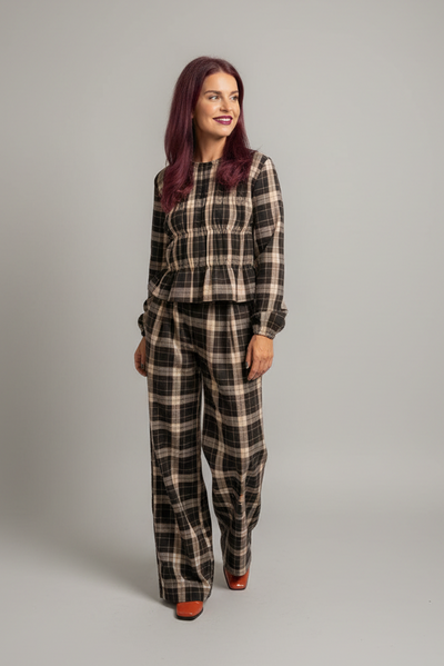 COMPAÑÍA FANTÁSTICA | BO CHECKED TROUSERS - BROWN