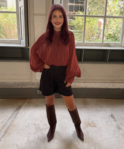 ELARA SATIN BLOUSE - TERRACOTTA