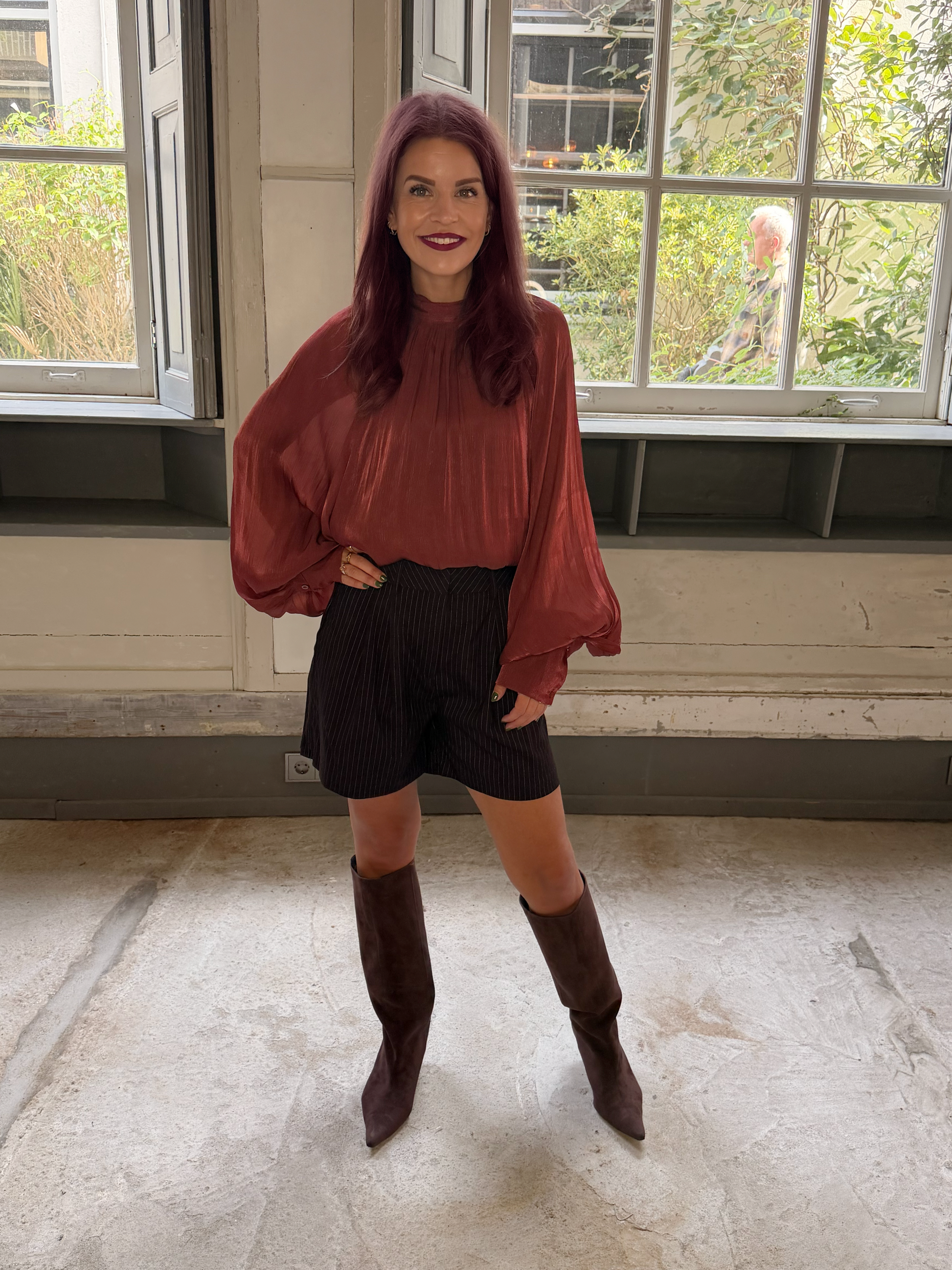 ELARA SATIN BLOUSE - TERRACOTTA