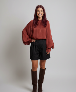 ELARA SATIN BLOUSE - TERRACOTTA