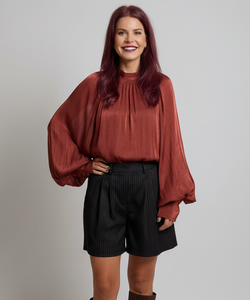 ELARA SATIN BLOUSE - TERRACOTTA