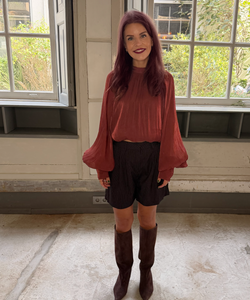 ELARA SATIN BLOUSE - TERRACOTTA