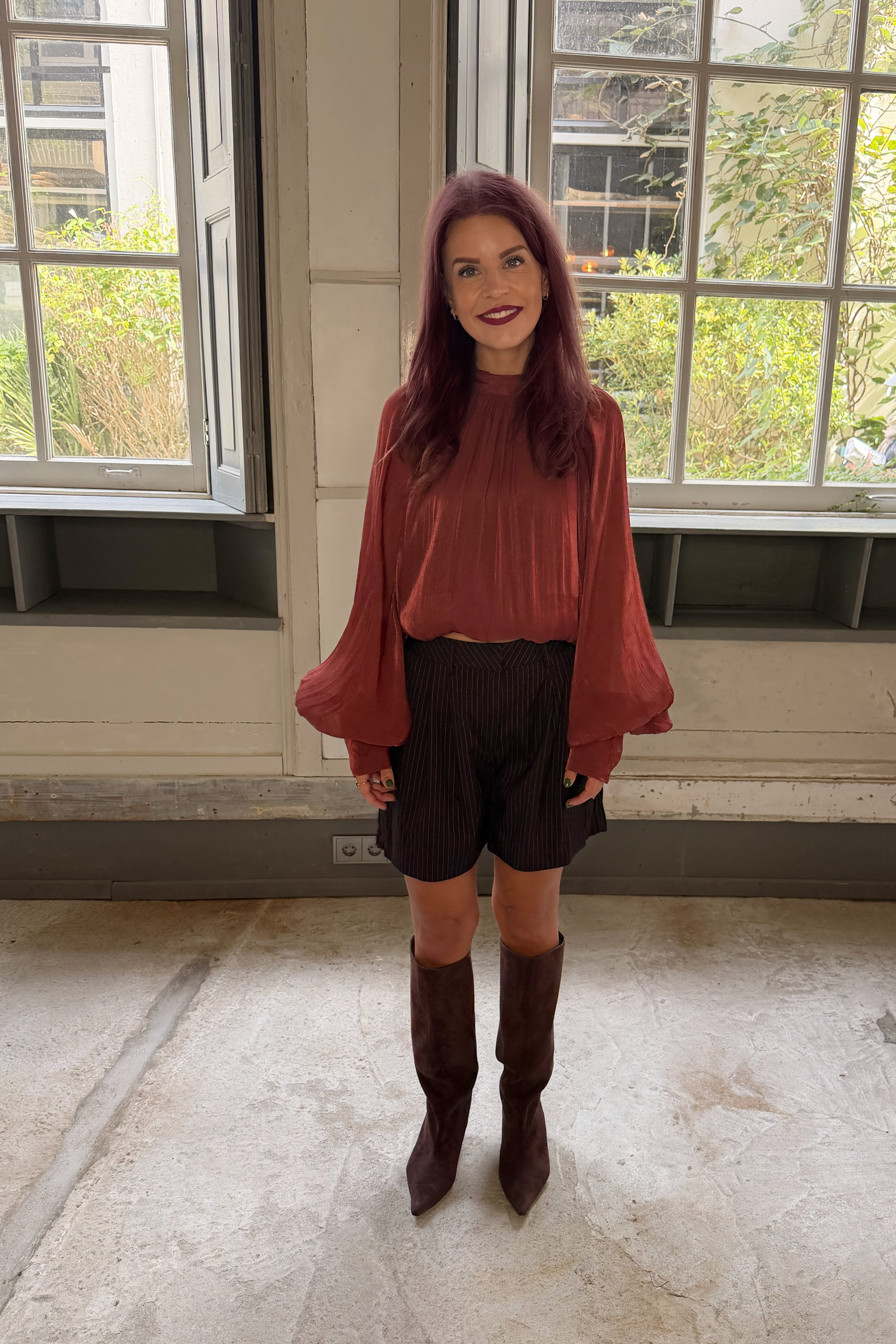 ELARA SATIN BLOUSE - TERRACOTTA
