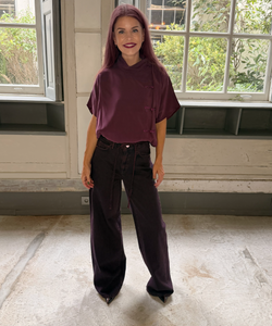MIYA MANDARIN BLOUSE - PRUNE