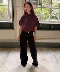 MIYA MANDARIN BLOUSE - PRUNE