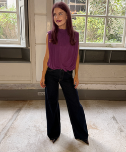 ATHENA DRAPED TOP - VIOLET