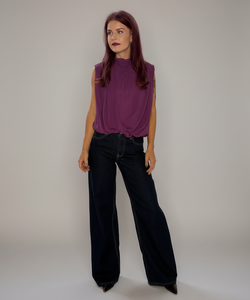 ATHENA DRAPED TOP - VIOLET