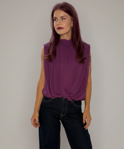 ATHENA DRAPED TOP - VIOLET