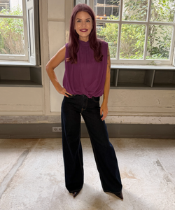 ATHENA DRAPED TOP - VIOLET