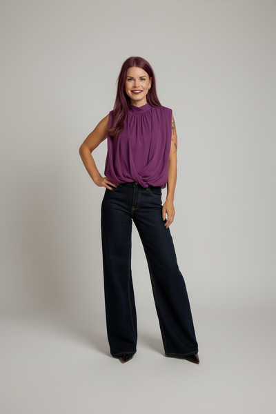 CELINE WIDE LEG JEANS - DARK BLUE