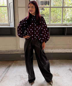 SACHSA POLKA DOT BLOUSE - BORDEAUX